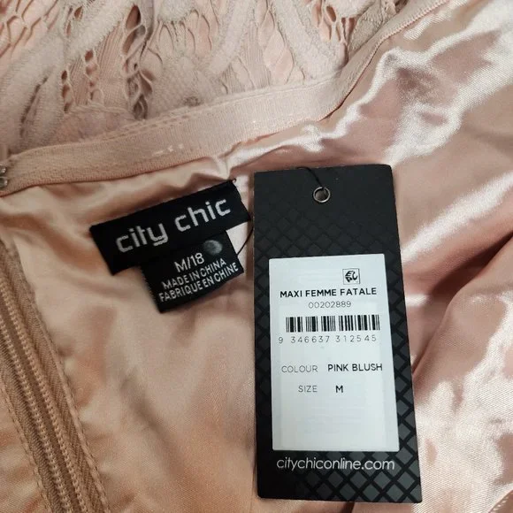 NWT City Chic Maxi Femme Fatale Pink Blush M = 18 = 2X - Picture 6 of 6